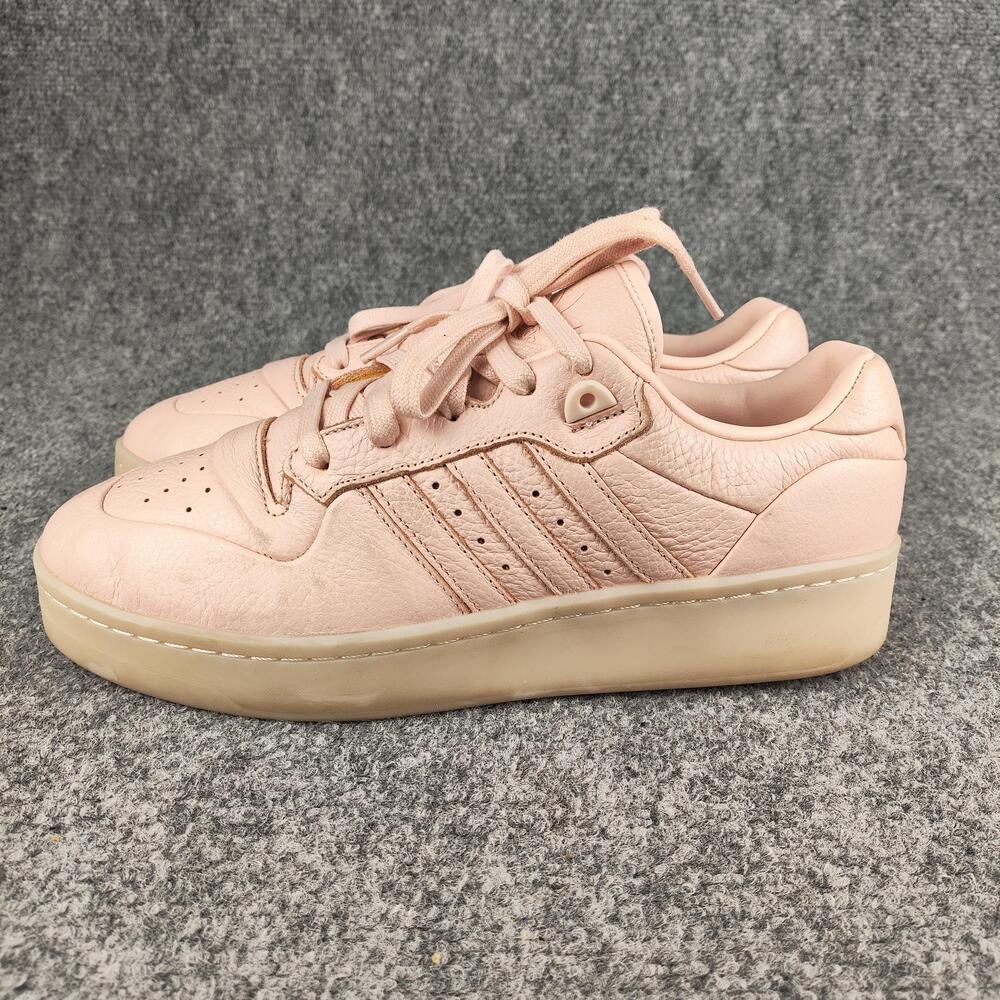 Adidas Shoes Mens Size 9.5 Pink Leather Low Top Walking Comfort Casual Sneakers